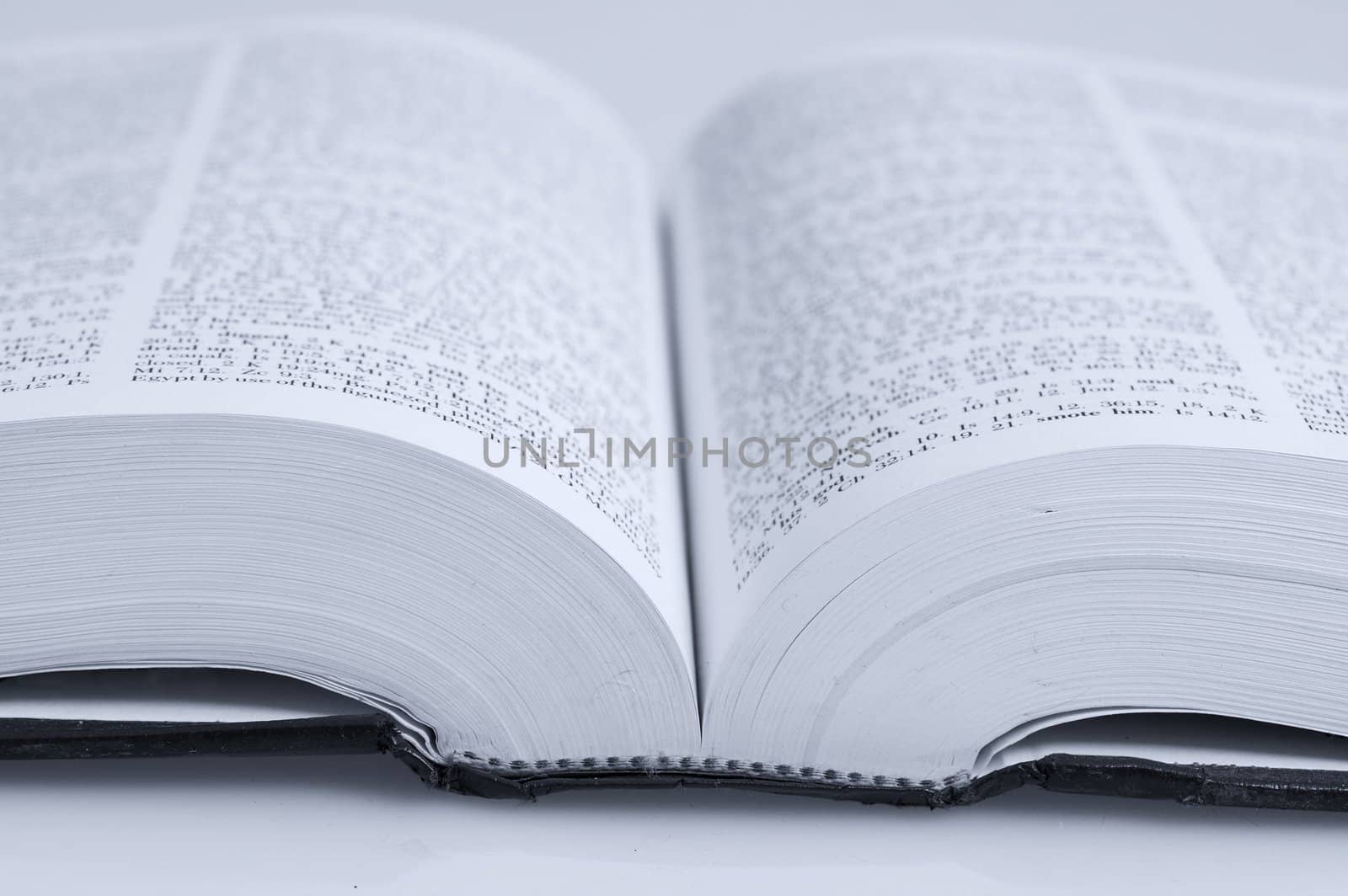 a macro picture of a book spine