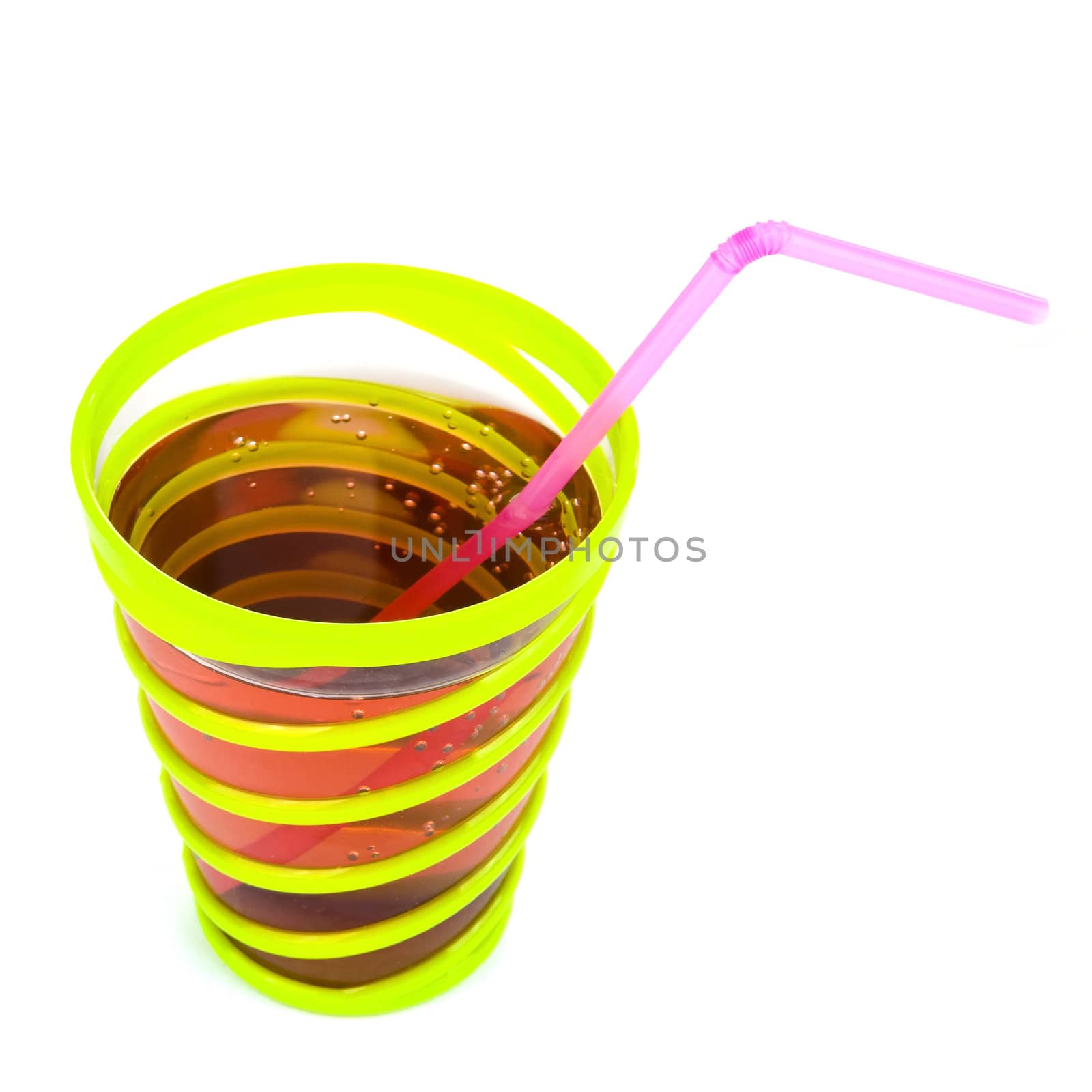 a glass with lemonade on a party