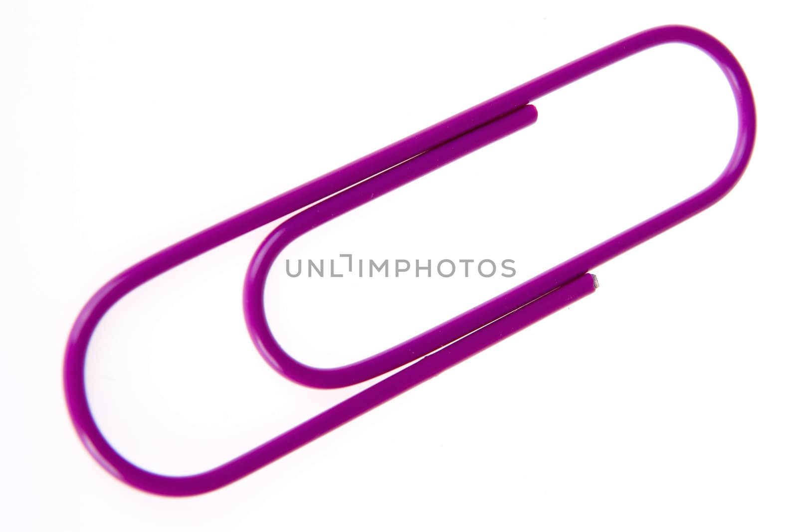 a colorful paperclip on a white background