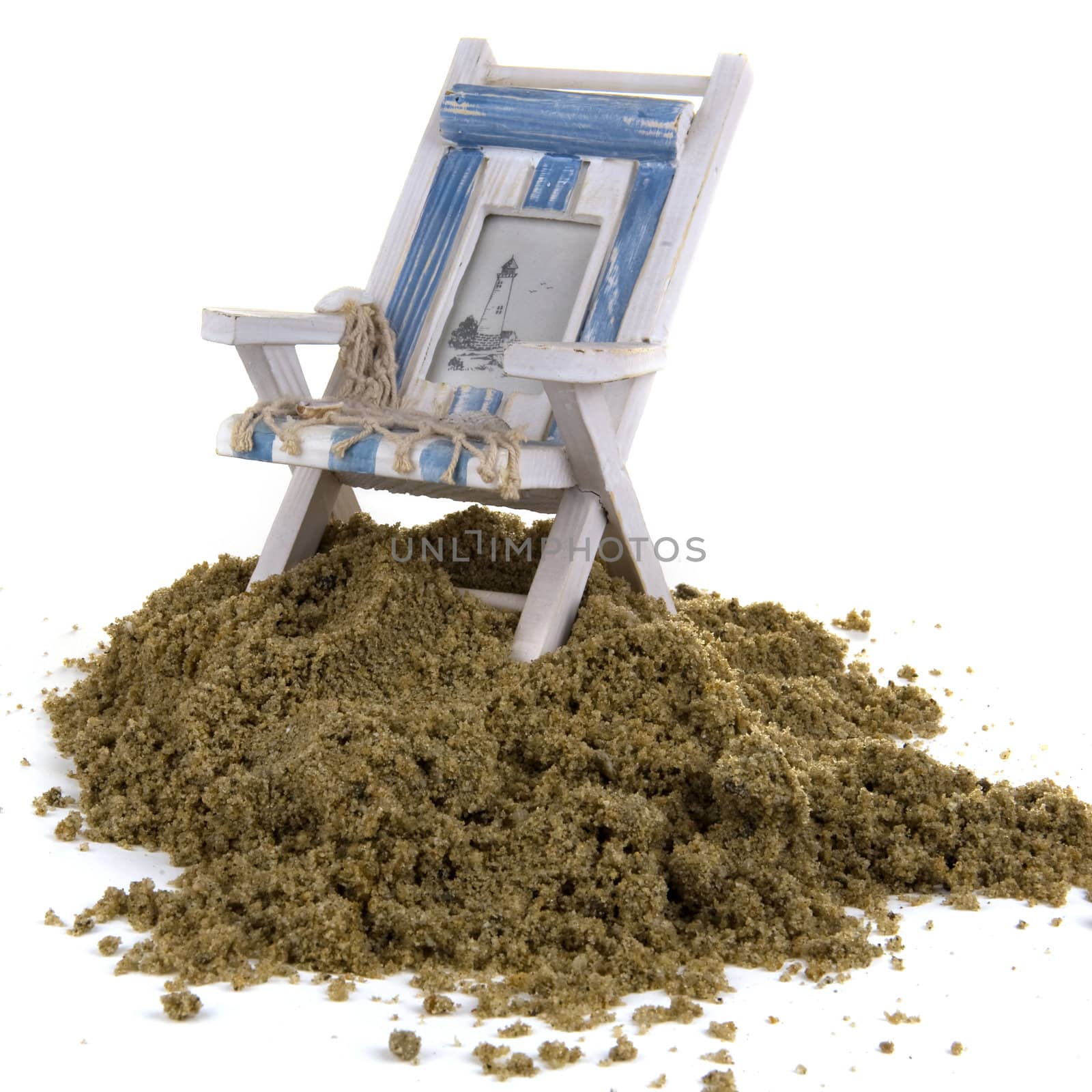 sand with a beach chair