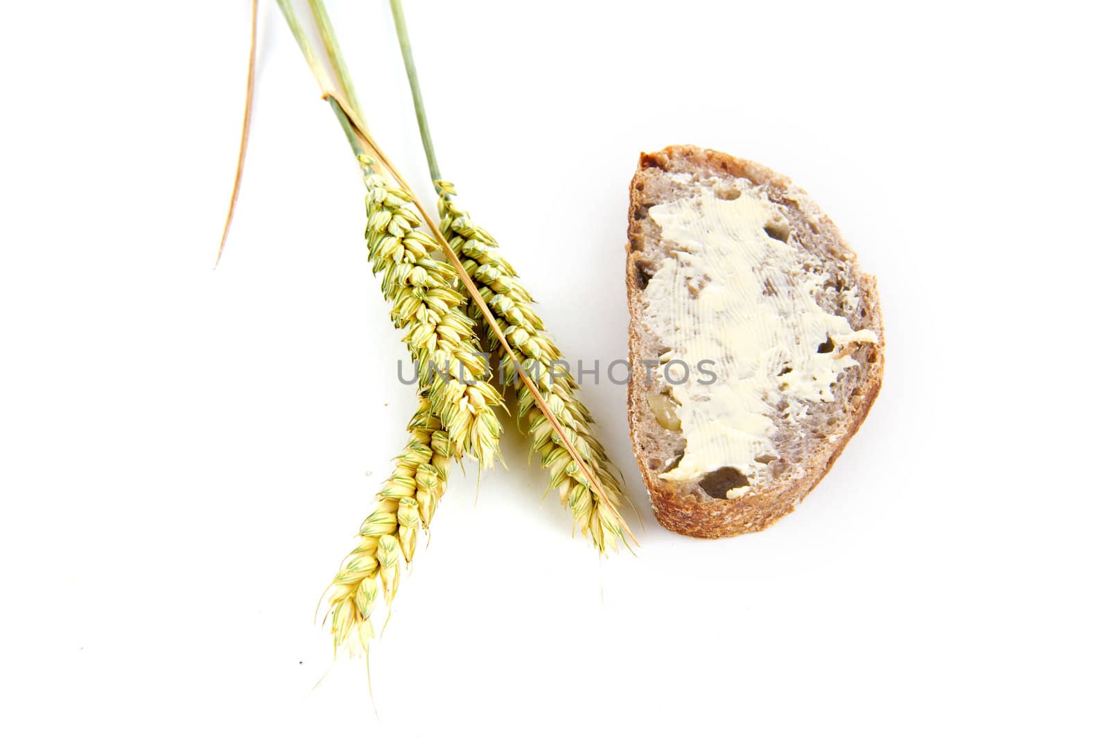 nut bread with butter and grain