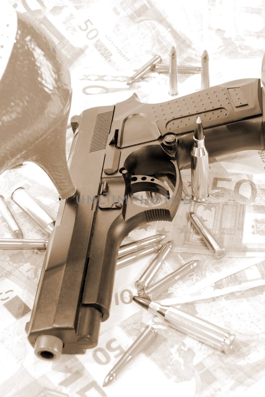 concept of prostitution or a female drugs or gun dealer