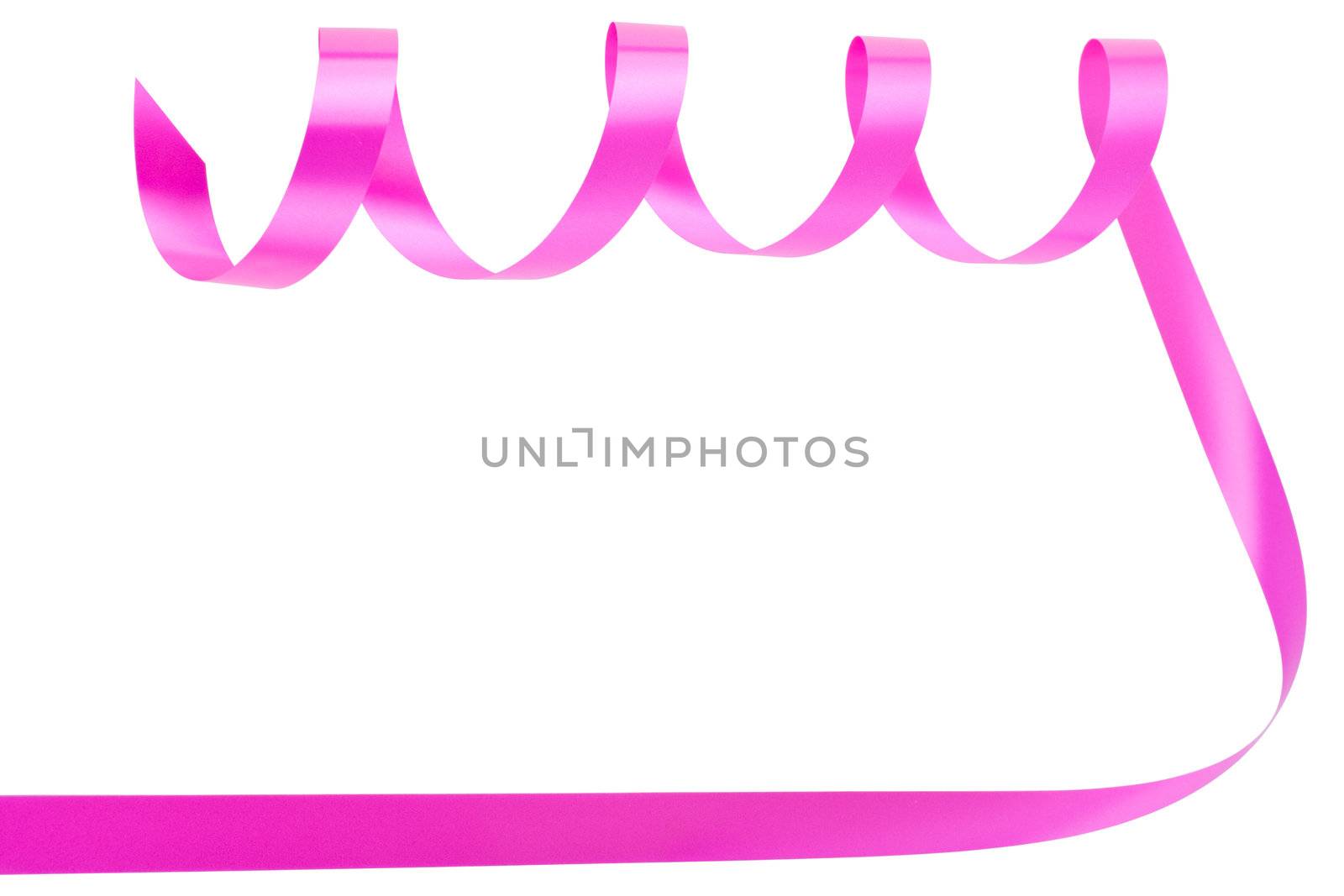 Holiday ribbon for valentine isolated over white with clipping path