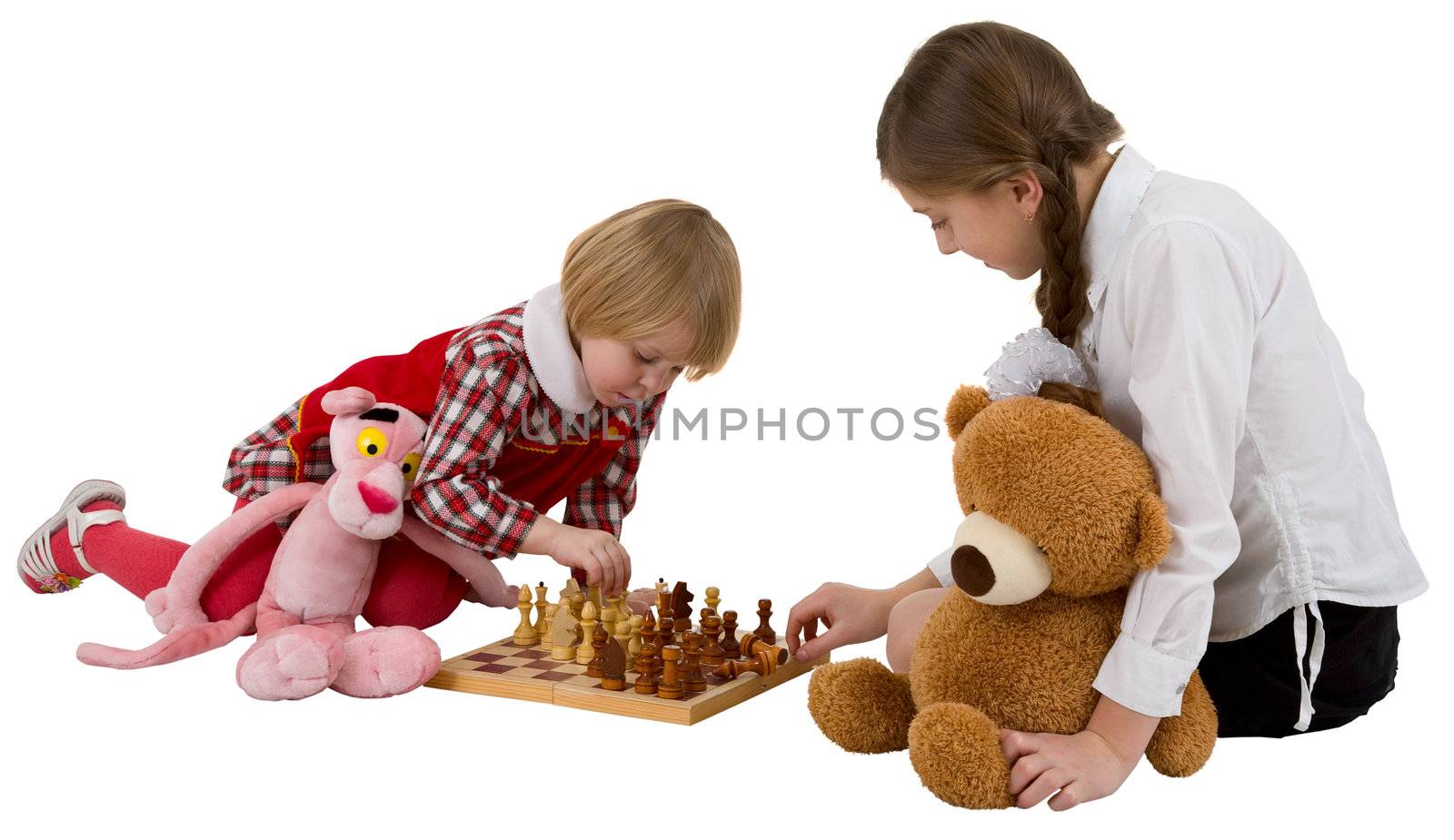 Girls play chess by pzaxe