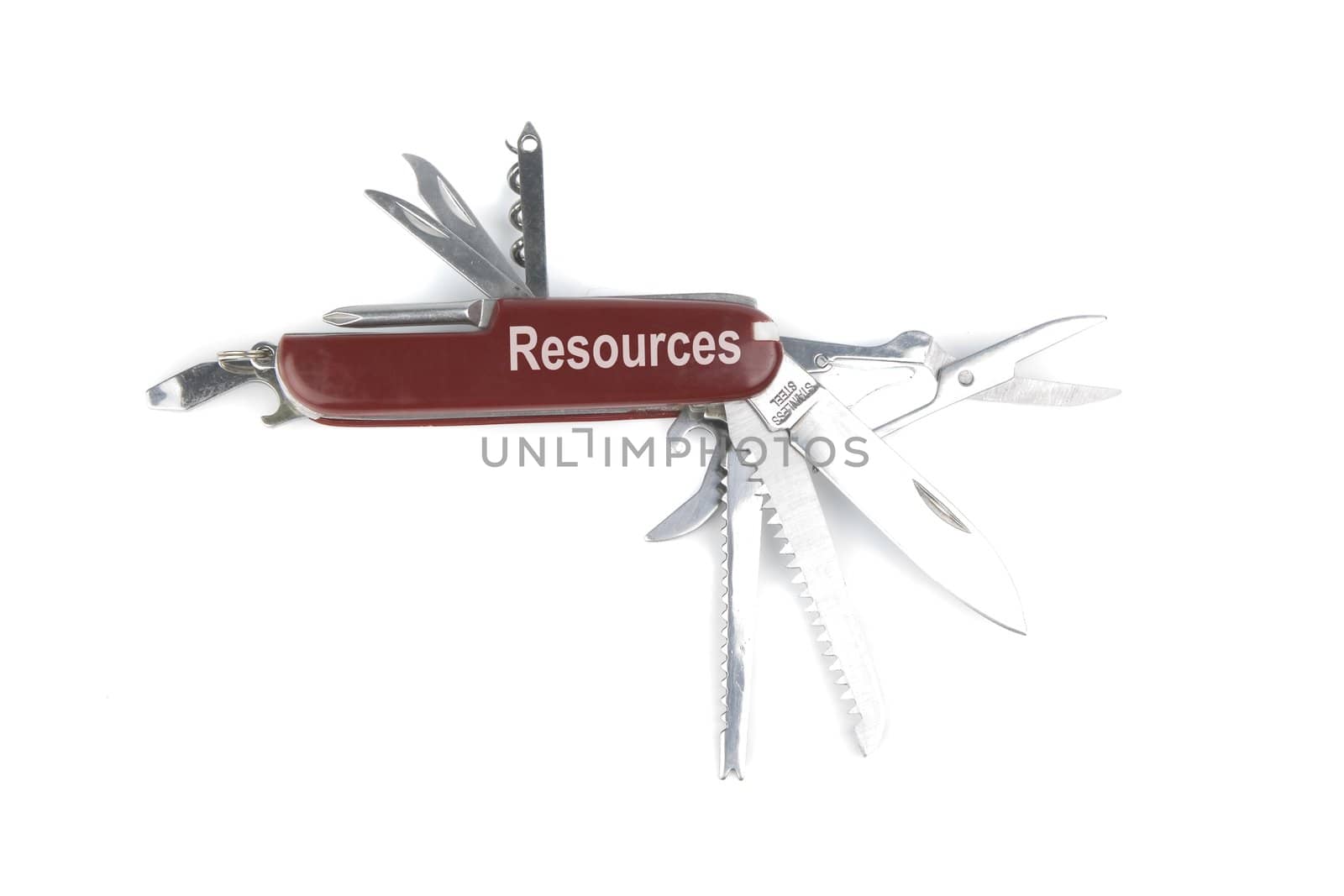 marketing red swiss army pocket knife tool by Trebuchet