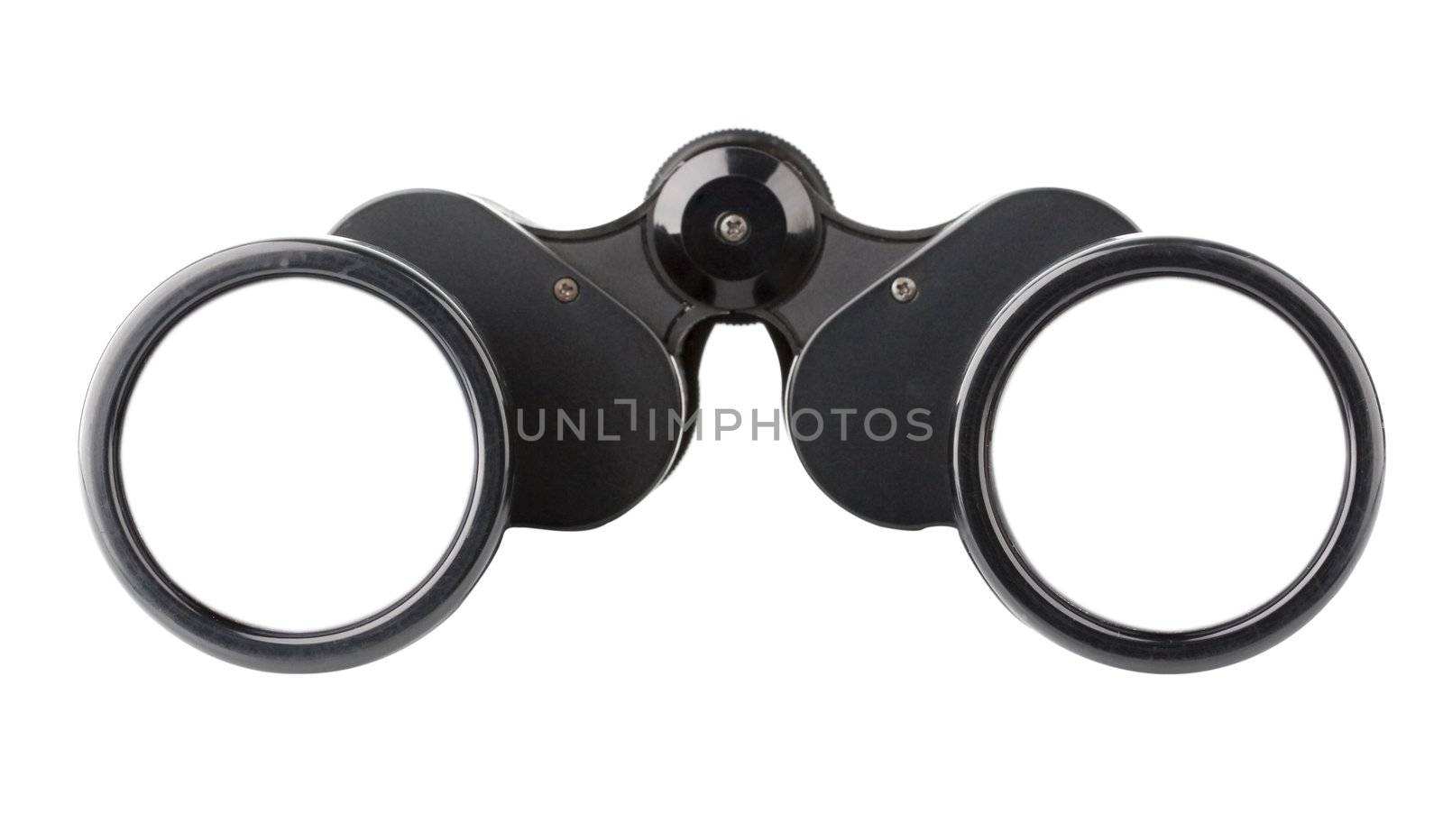 close up of a binoculars tool isolated over a white background