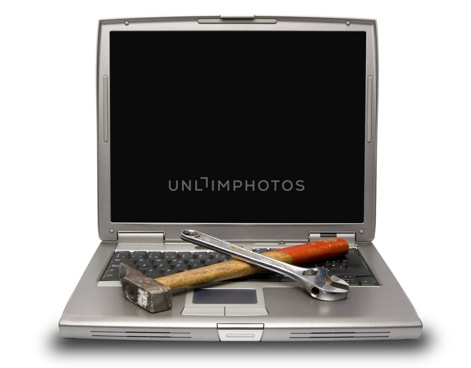 laptop and tools by Trebuchet