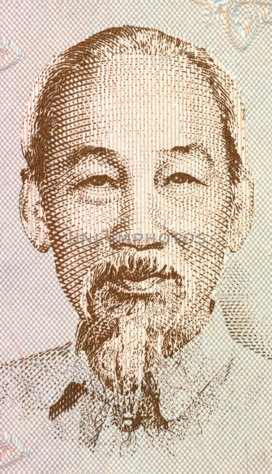 Ho Chi Minh on 200 dong 1987 banknote from Vietnam. Vietnamese revolutionary and patriotic figure, prime minister and later president of the Democratic Republic of Vietnam.