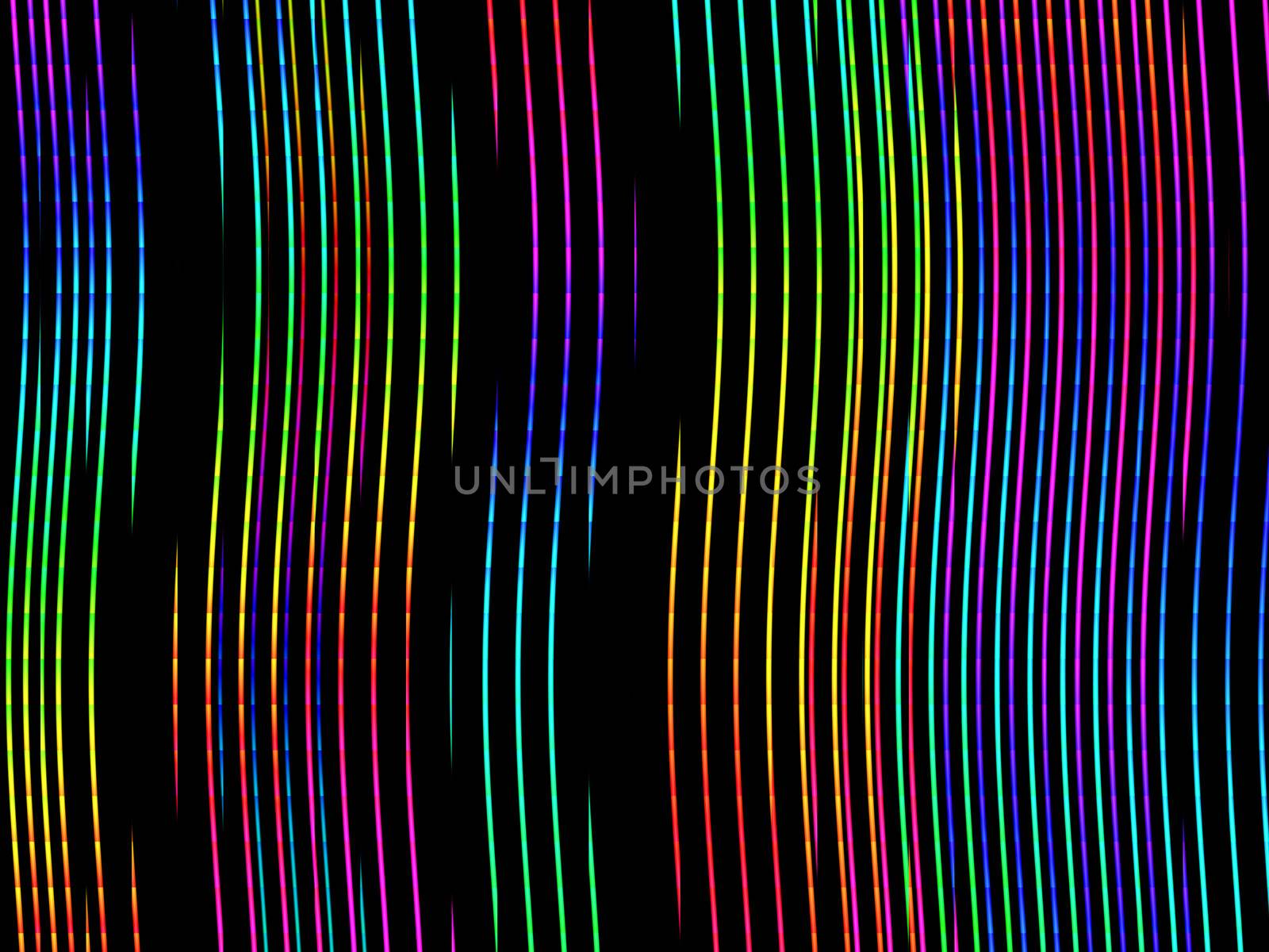 Curvy neon stripes on a black background.