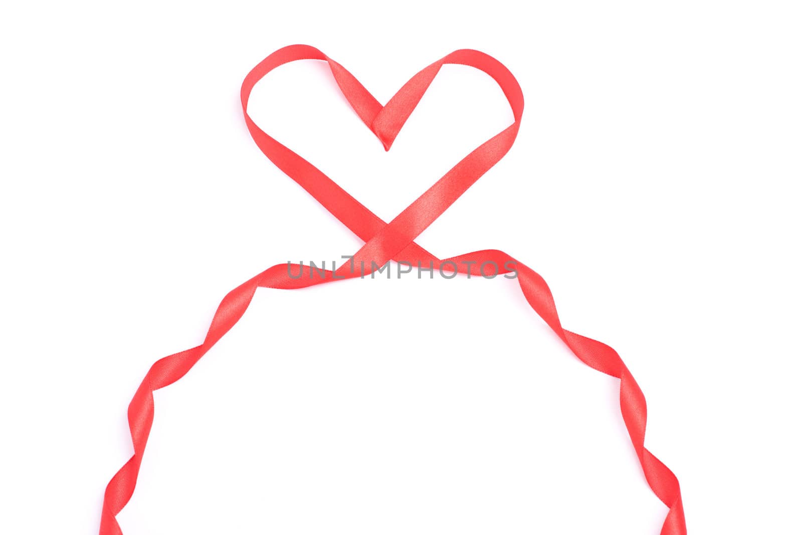 Red heart form ribbon for Valentine by rozhenyuk