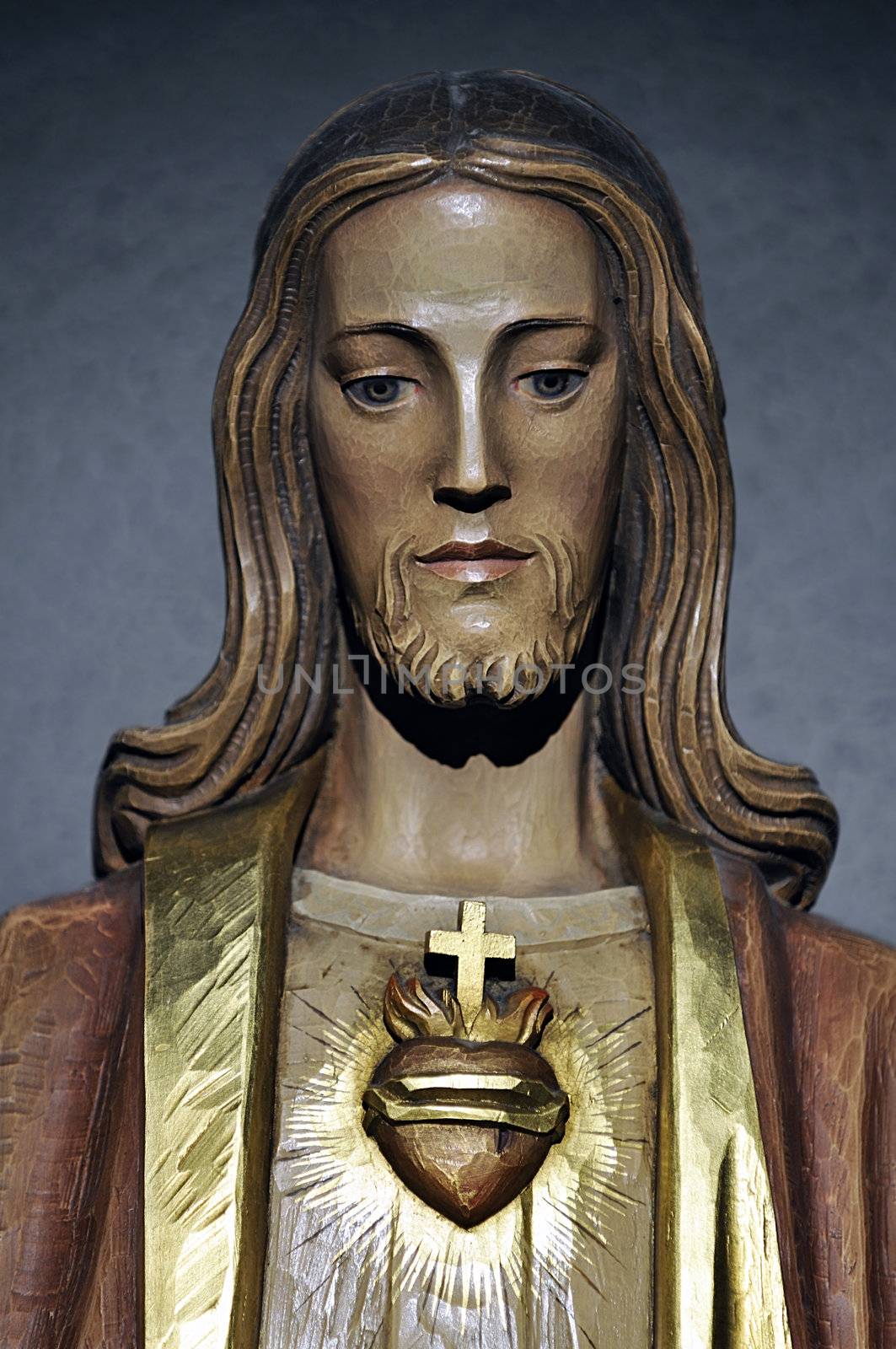 Painted wooden statue of Jesus Christ