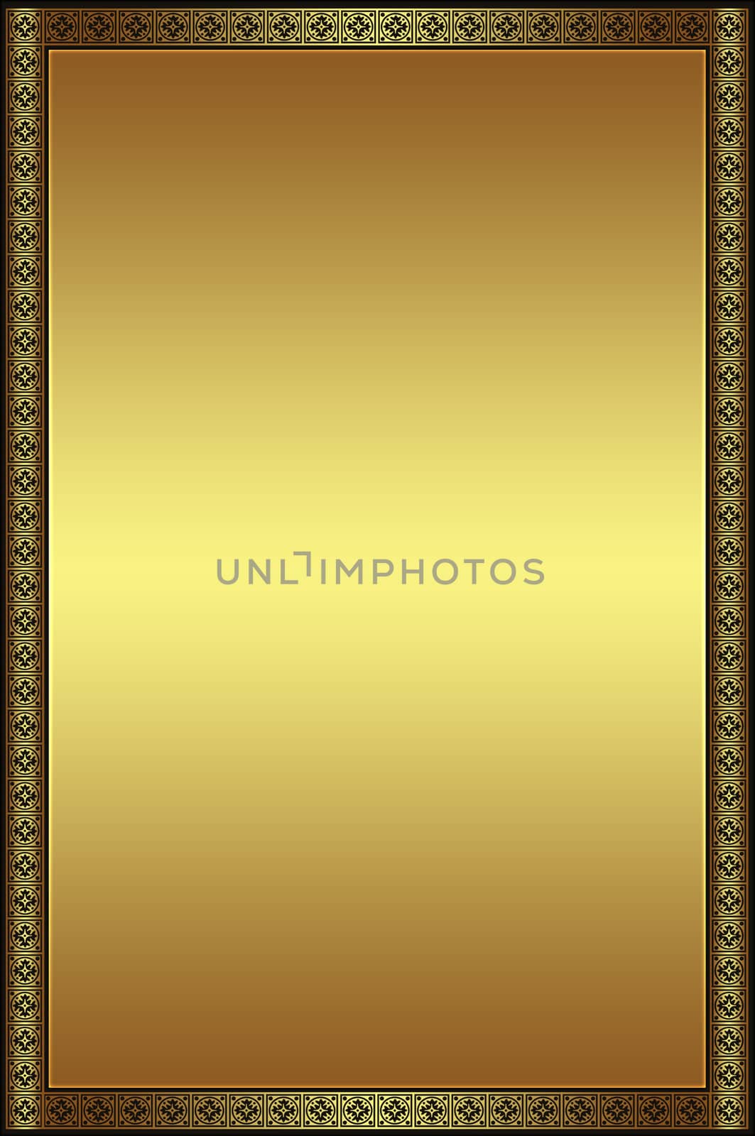 Golden background with decorative border for text or coverbook