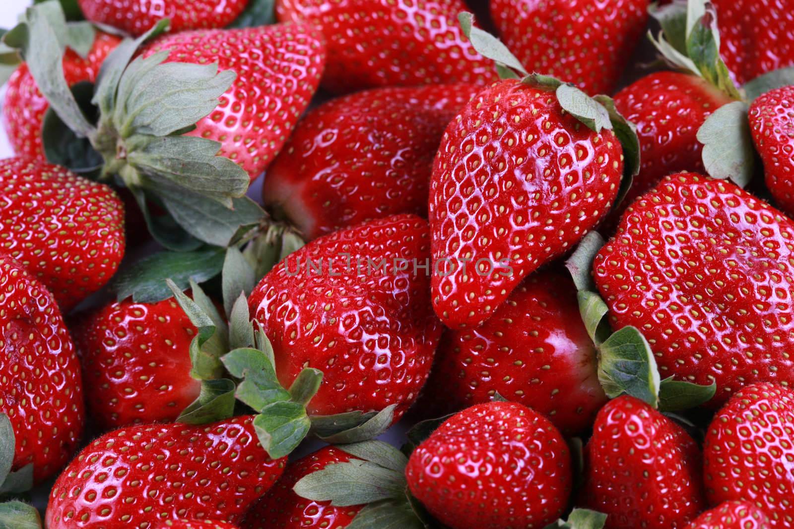 Fresh delicious red strawberries