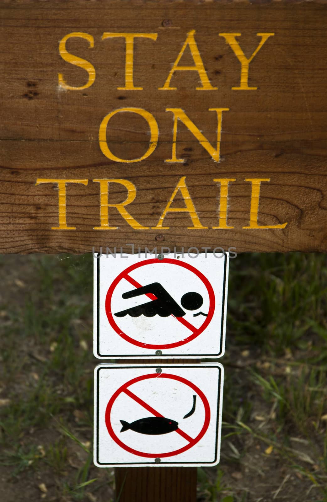 Stay on trail sign