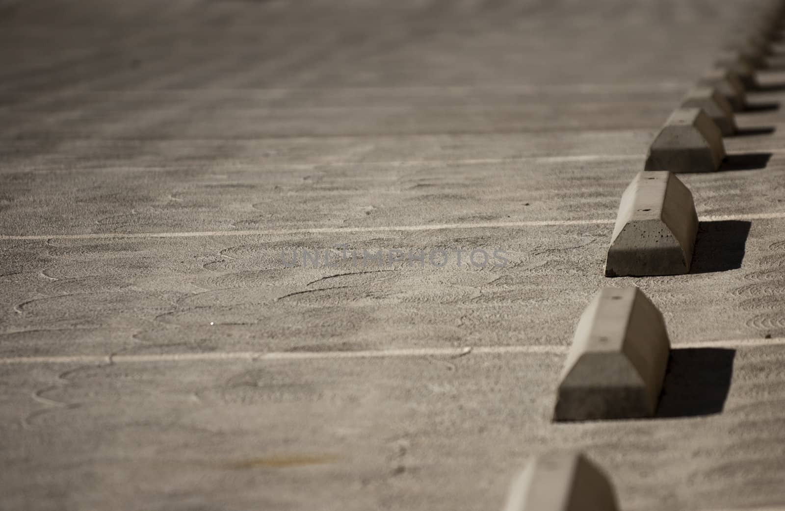 Concrete parking spaces