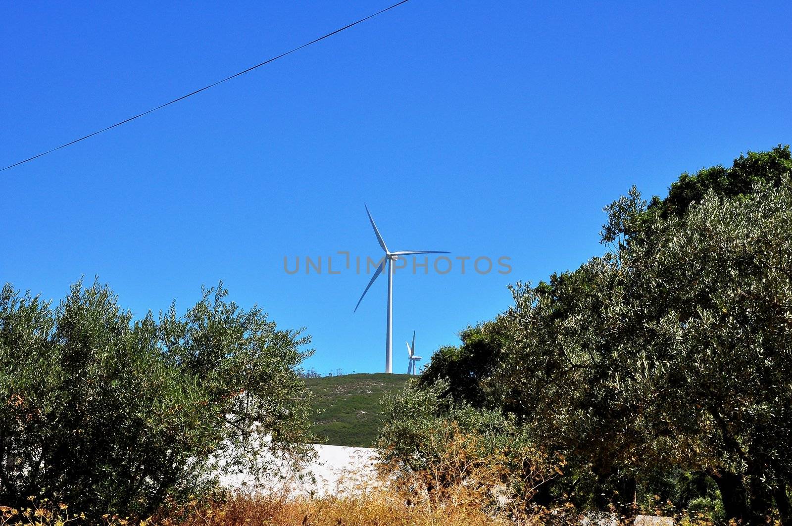 Landscape with wind power generators by vas25