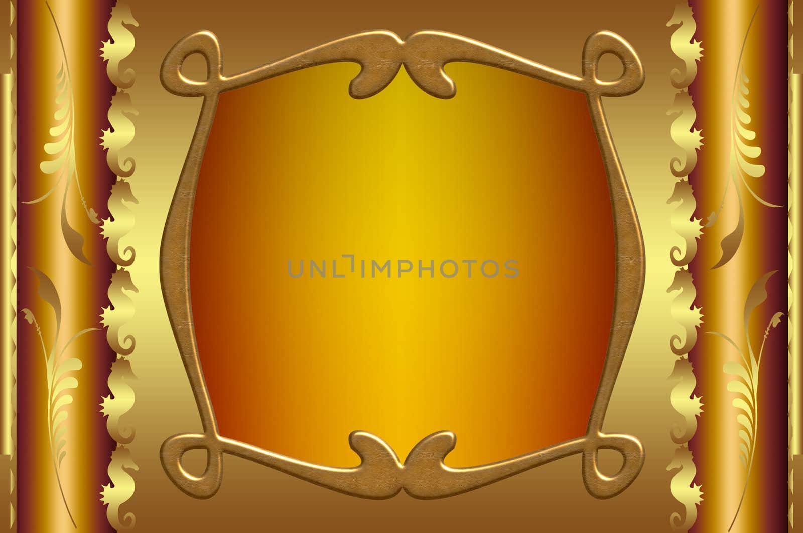 Decorative golden frame for your text or photo