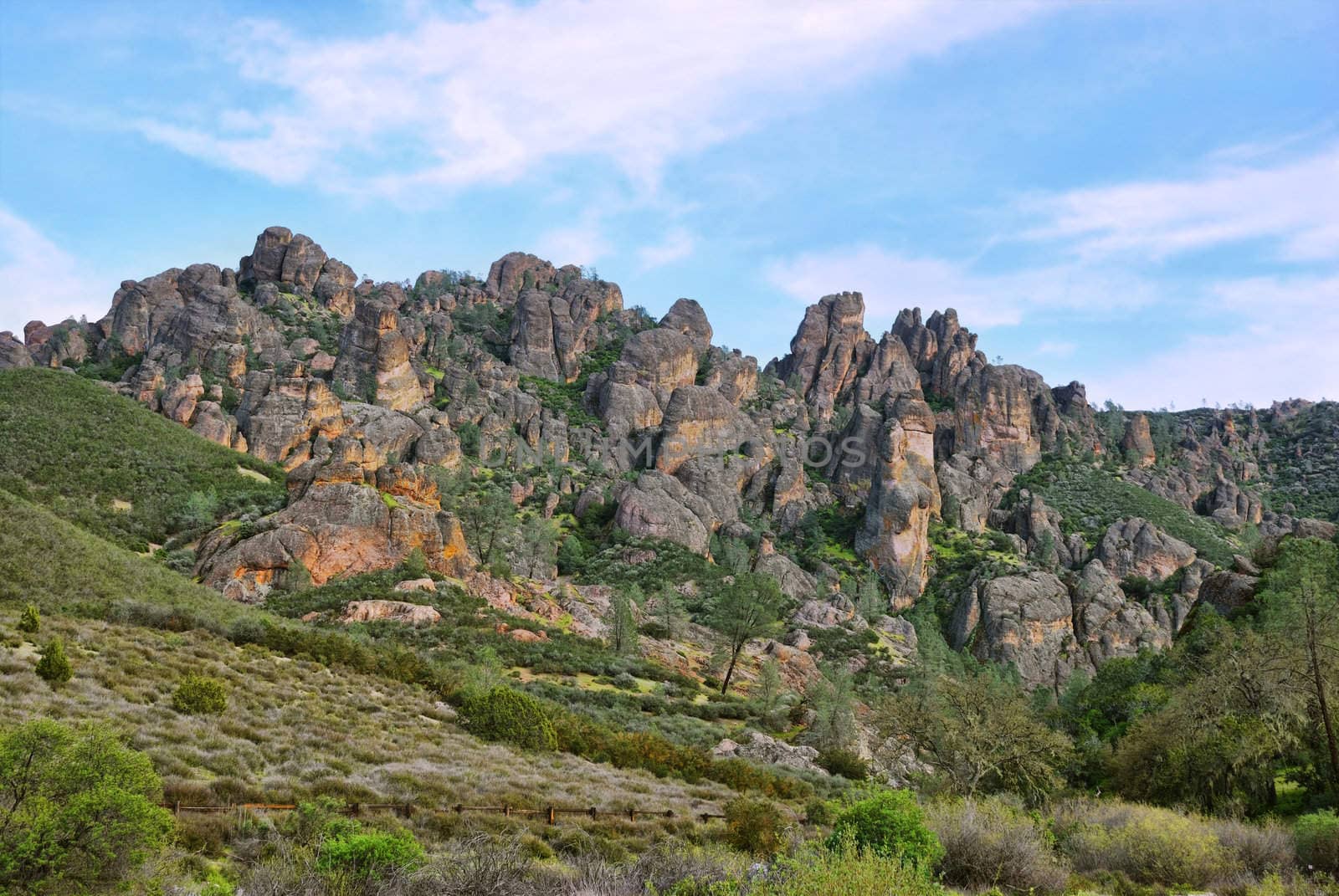 Pinnacles National Monument in California, a part of the old Neenach volcano.