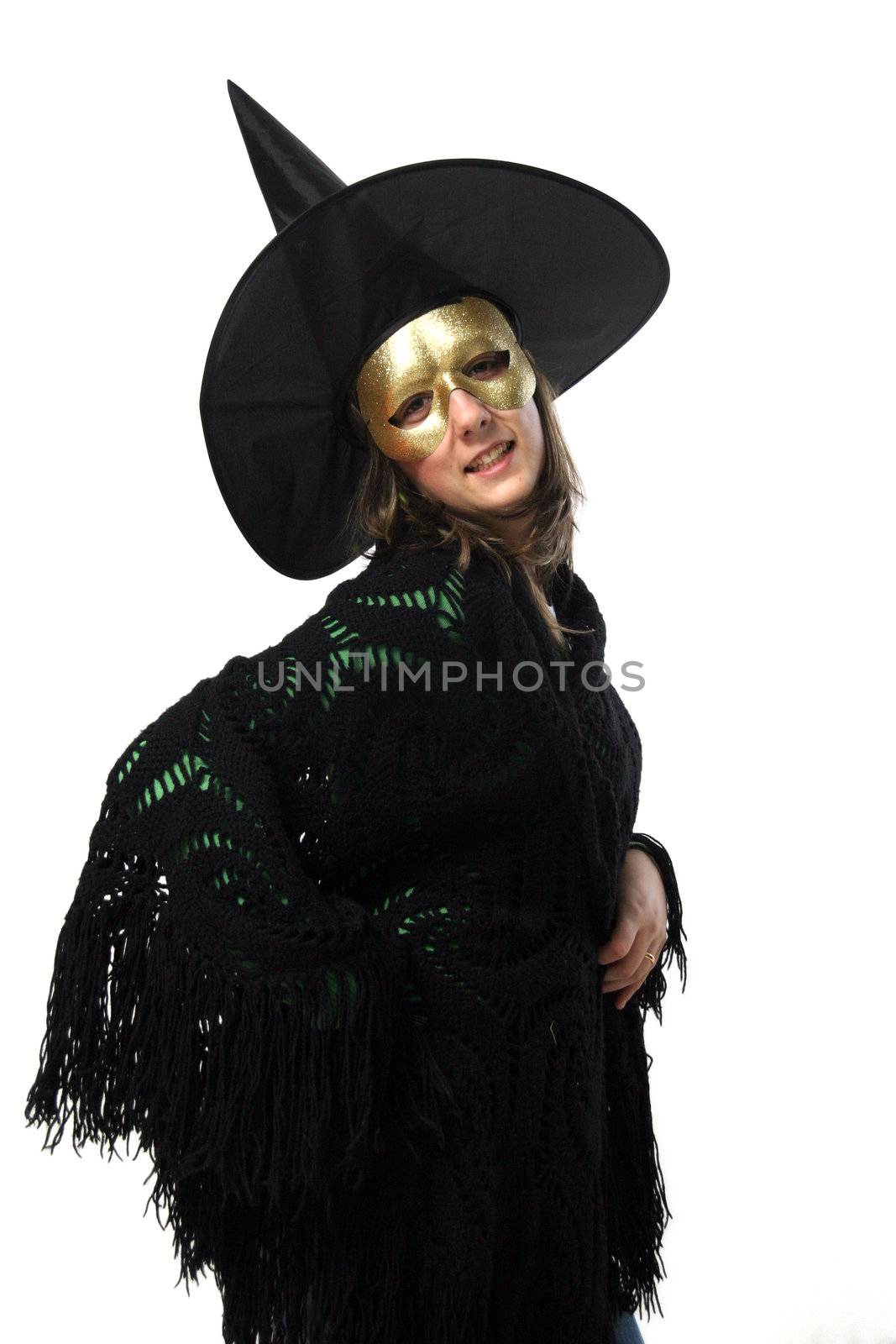 nice witch over white background