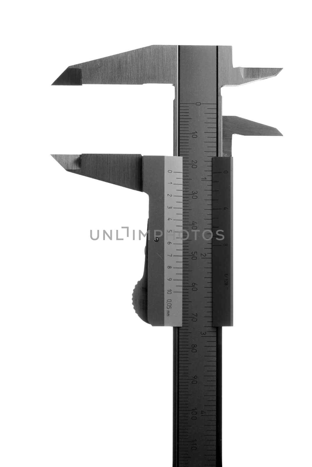 Calliper measuring tool isolated over white background