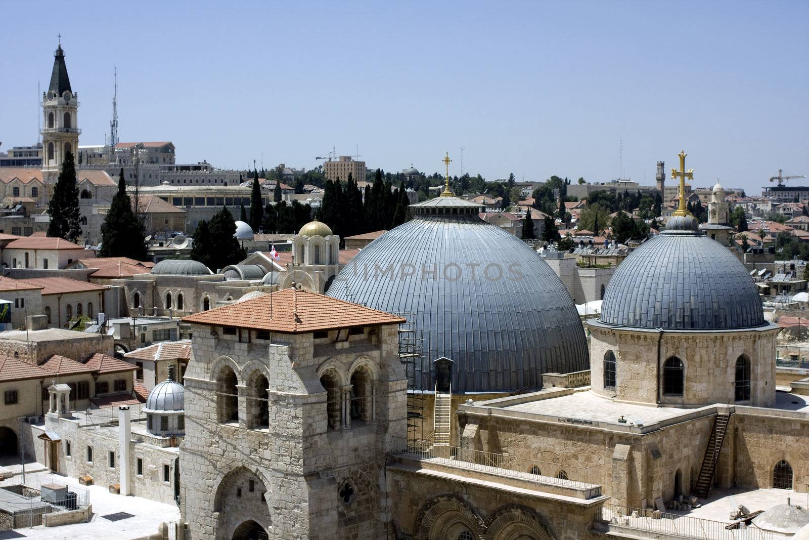 View from one of the roofs in the old city of Jerusalem