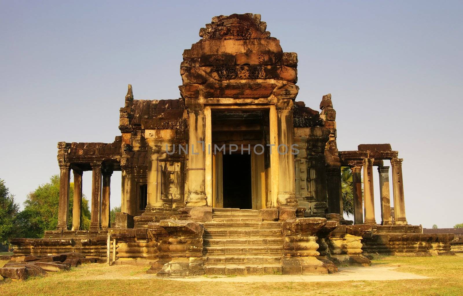 One of the outer buildings at the main temple complex of Angkor Wat. Siem Reap, Cambodia
