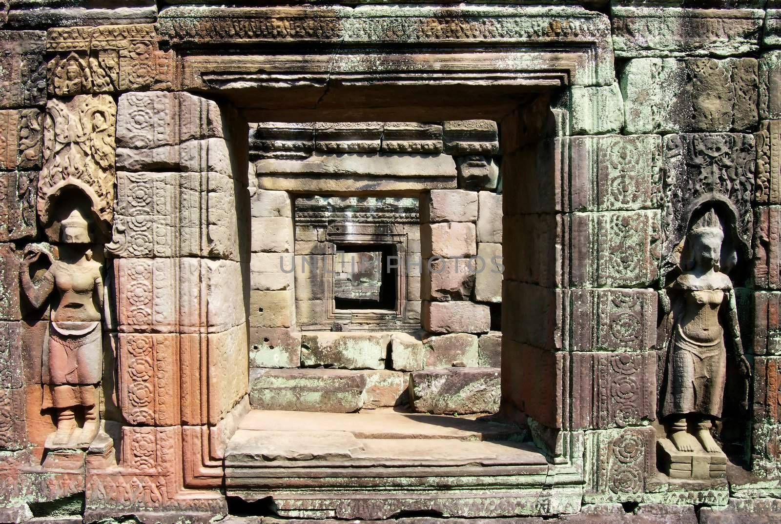 Symmetrical Temple Doorway  by clickbeetle