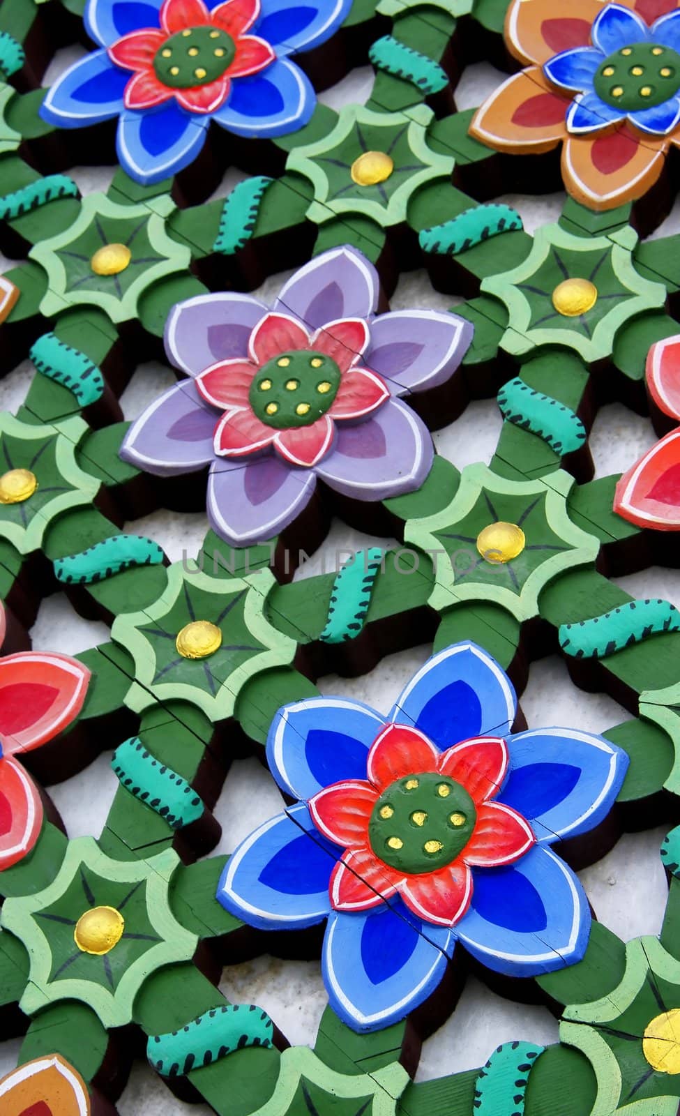 Lattice Panel Flowers by clickbeetle