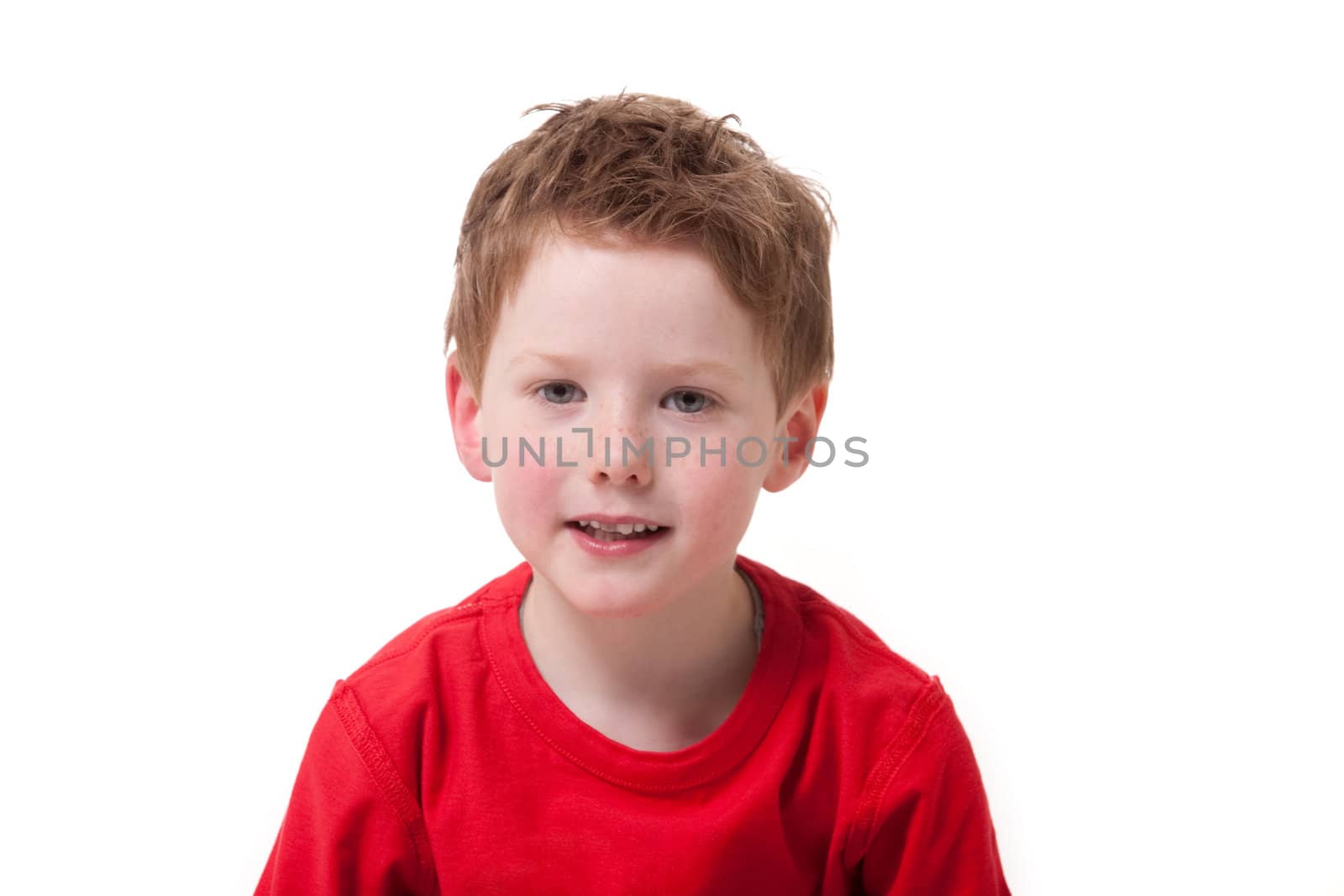 Young children isolated on a white background