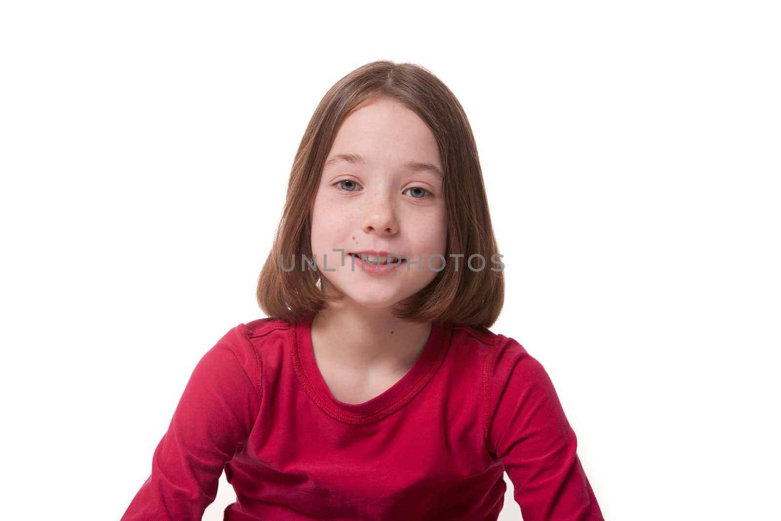 Young children isolated on a white background