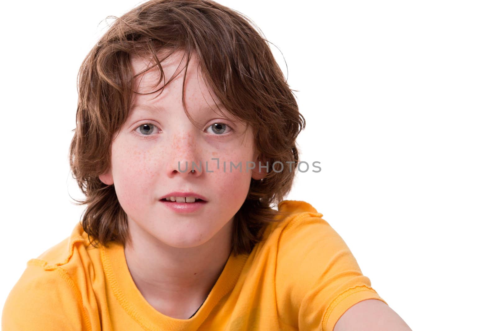 Young children isolated on a white background