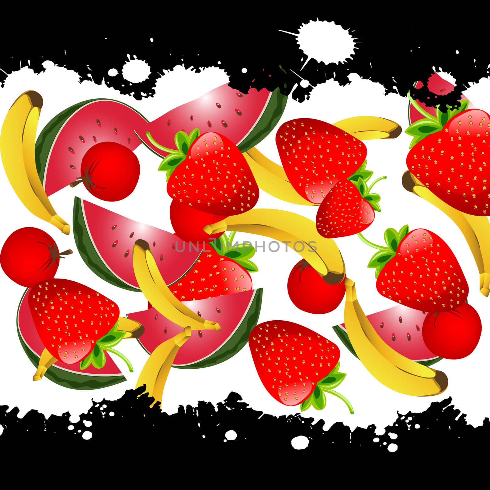 Background illustration with fruits