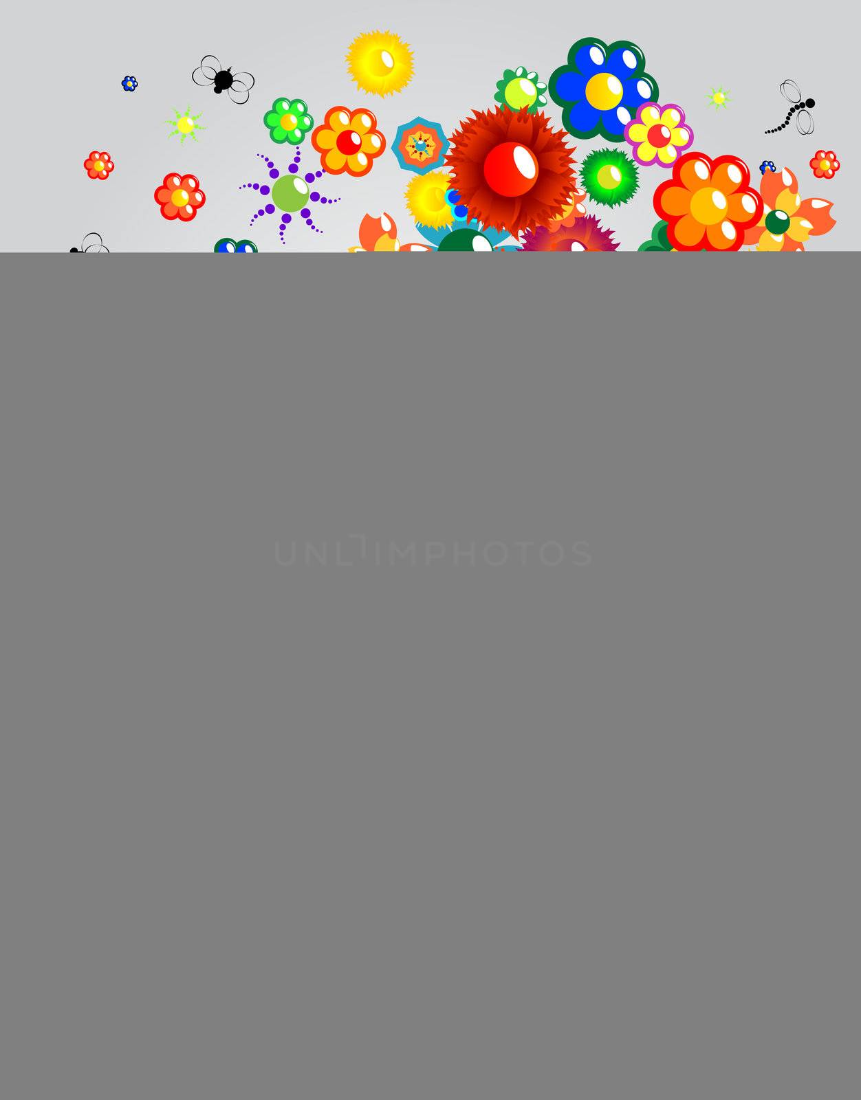 A floral sound, abstract vector background