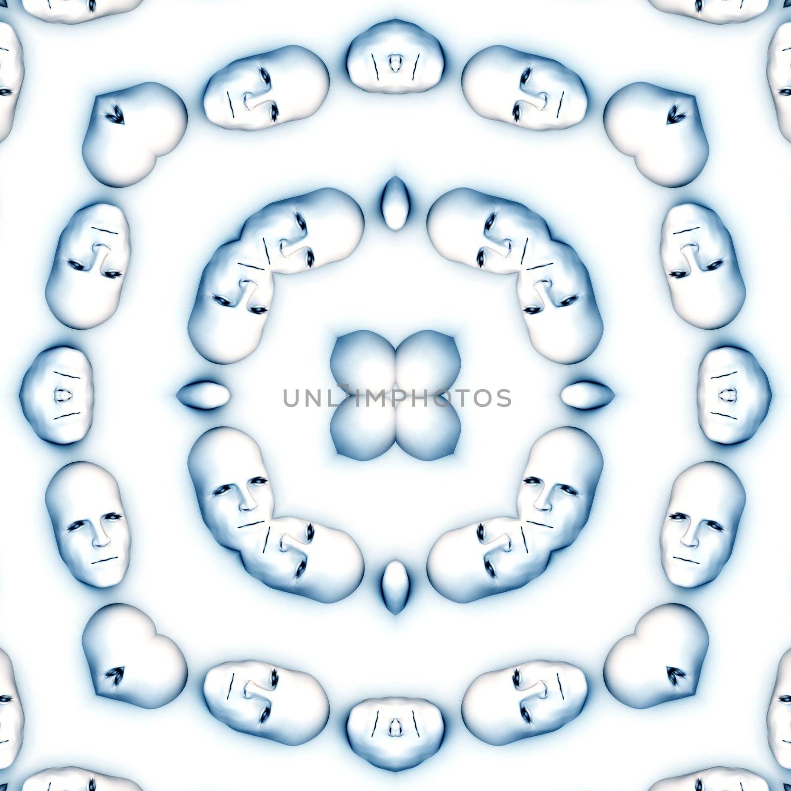 Seamless pattern made out of faces.