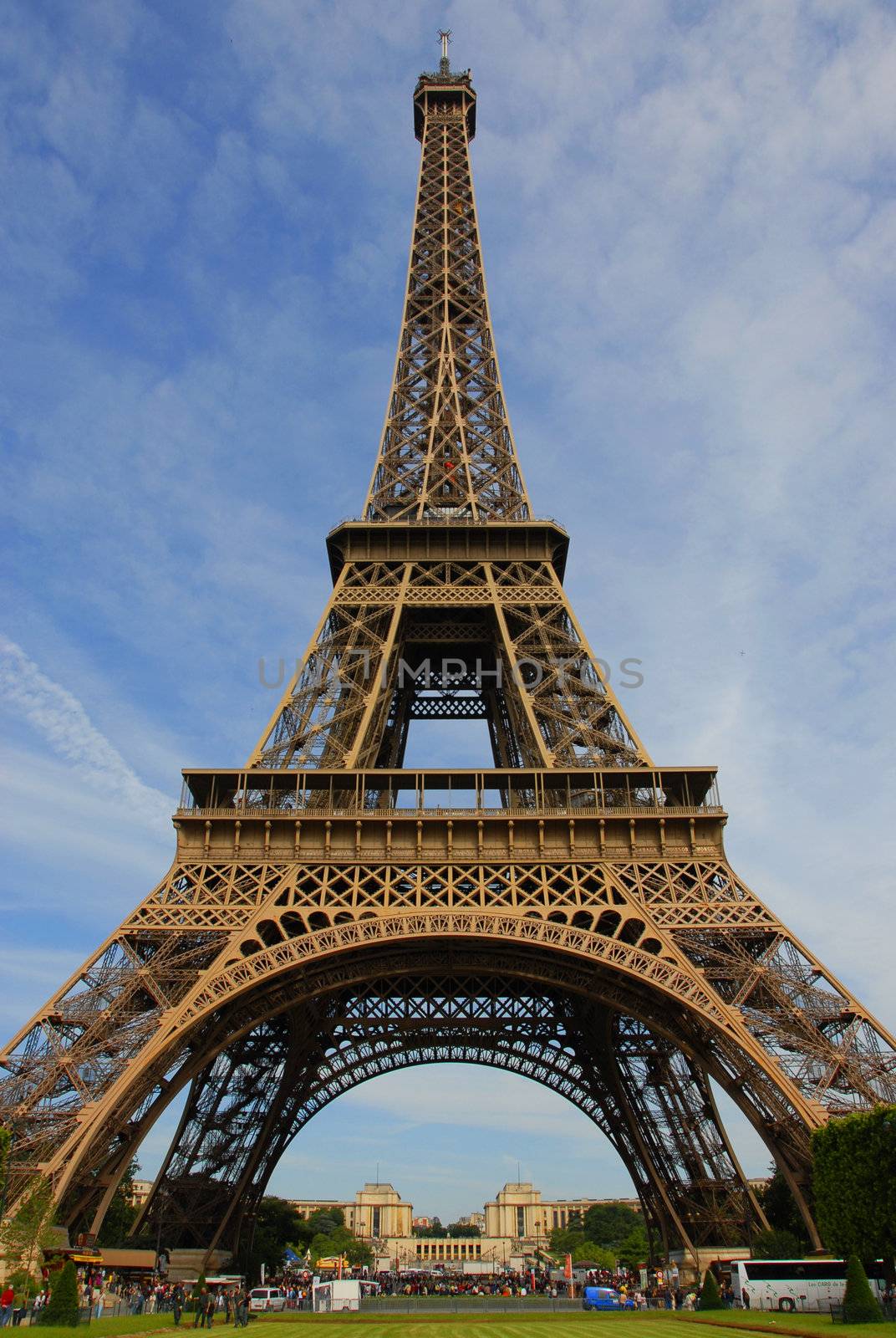 view of the eiffel tower in Paris, France