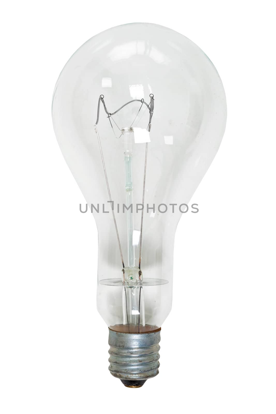The big glass electric bulb on a white background