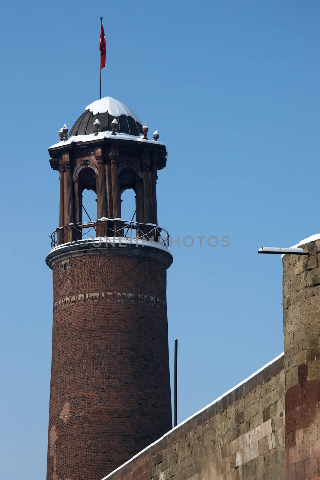 Watch tower at Erzurum Citadel, Turkey.