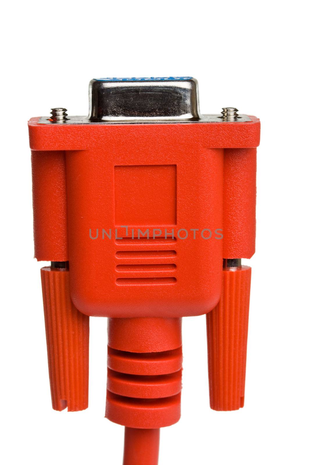 detail of a computer plug isolated on white background