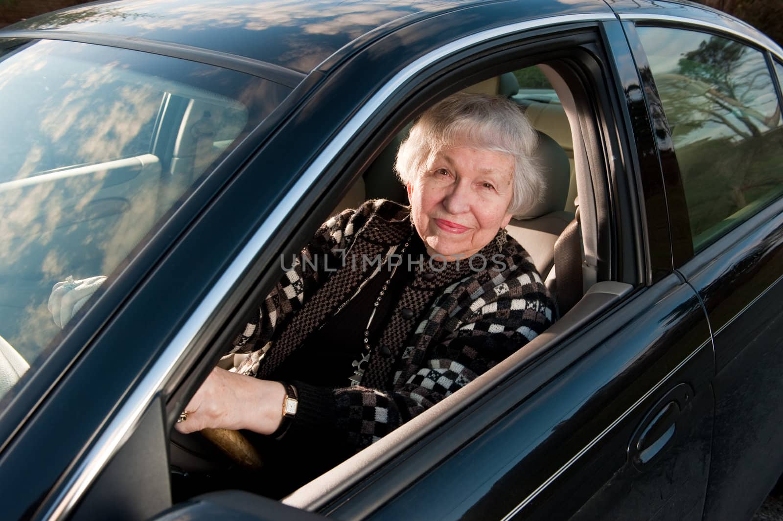 86 year old woman at her home, drivingn her car by rongreer