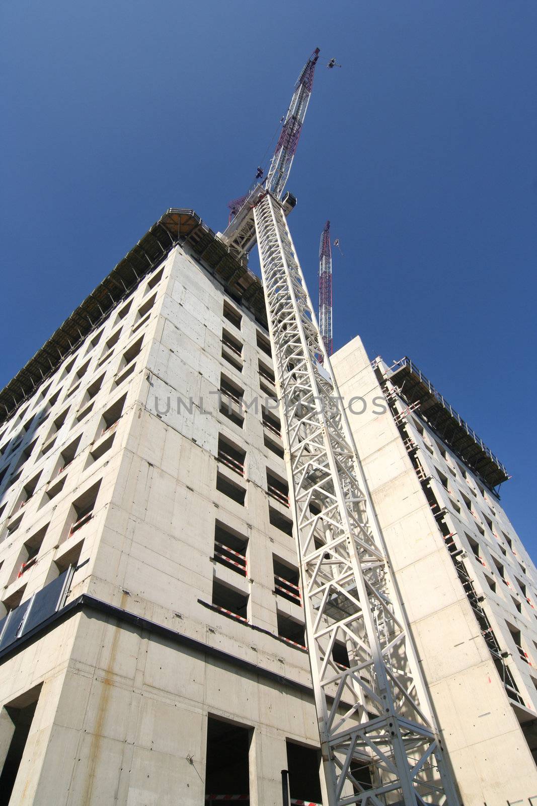 Construction of a modern office building in Rotterdam