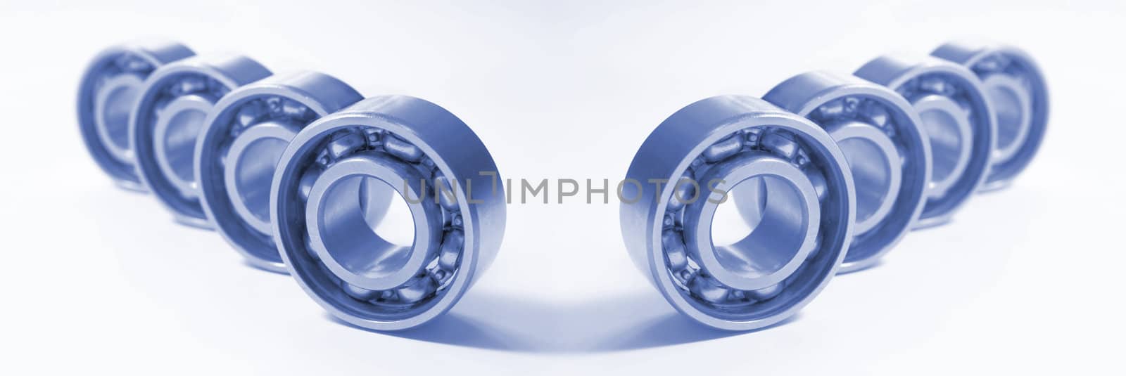 Bearings. The photo is made by close up and colorized dark blue colour.