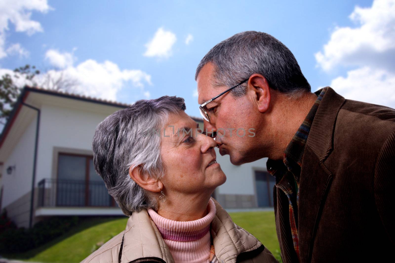 happy and beautiful mature couple