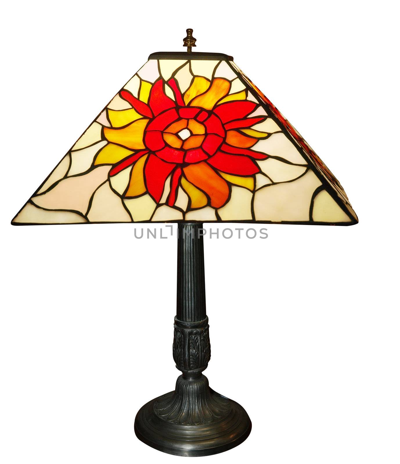 Antique Lead Light Lamp  isolated with clipping path