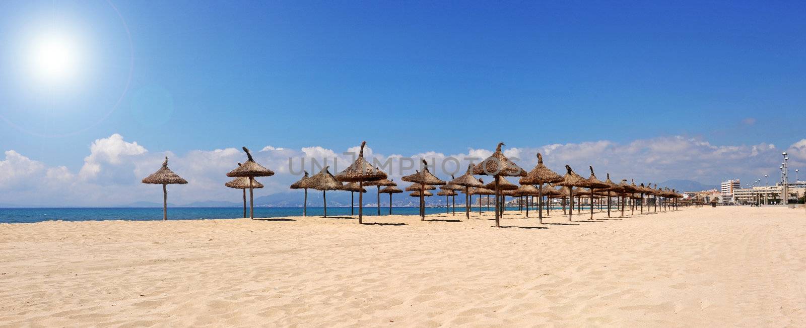 Beach of Palma de Majorque, island near Spain in Europe