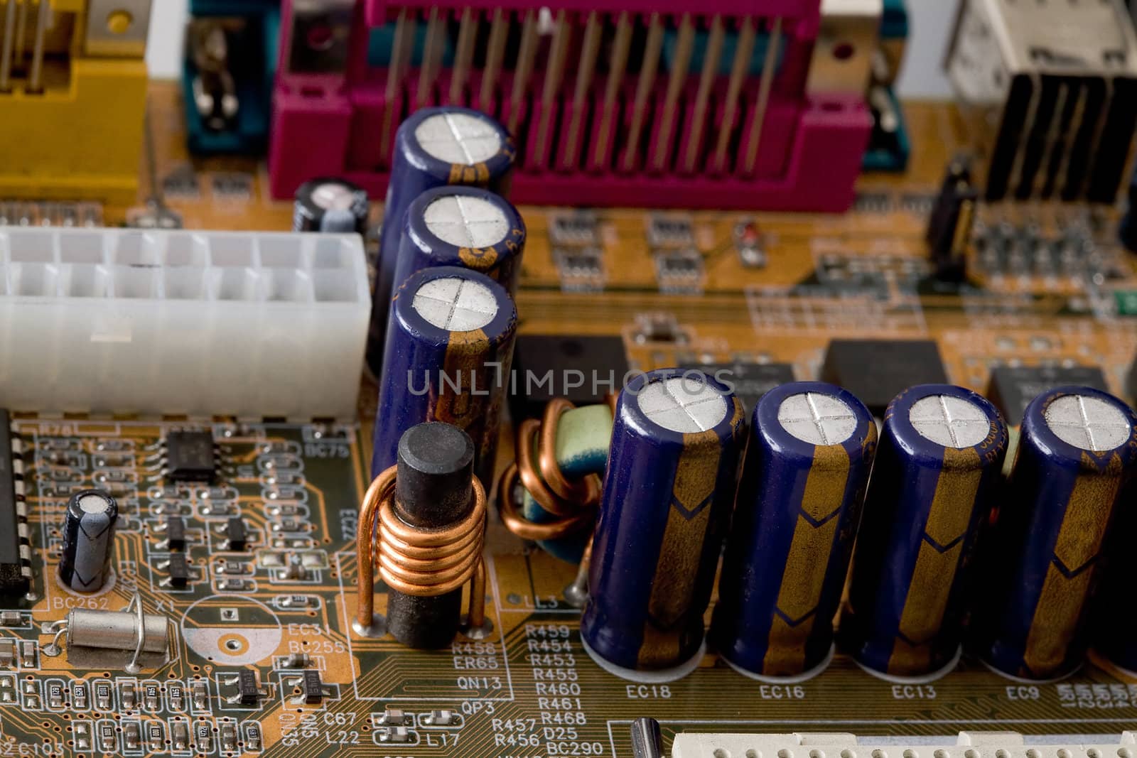 The fragment macro image of circuit board