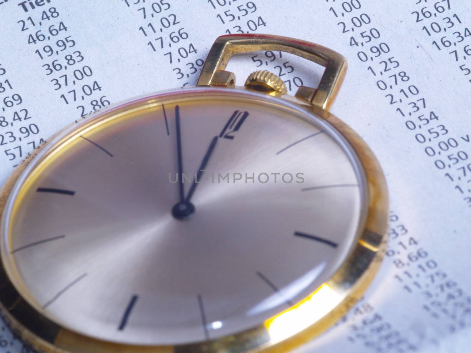 pocket watch over stock chart numbers