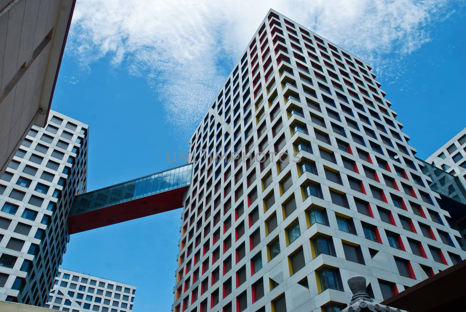 City business buildings under the sky