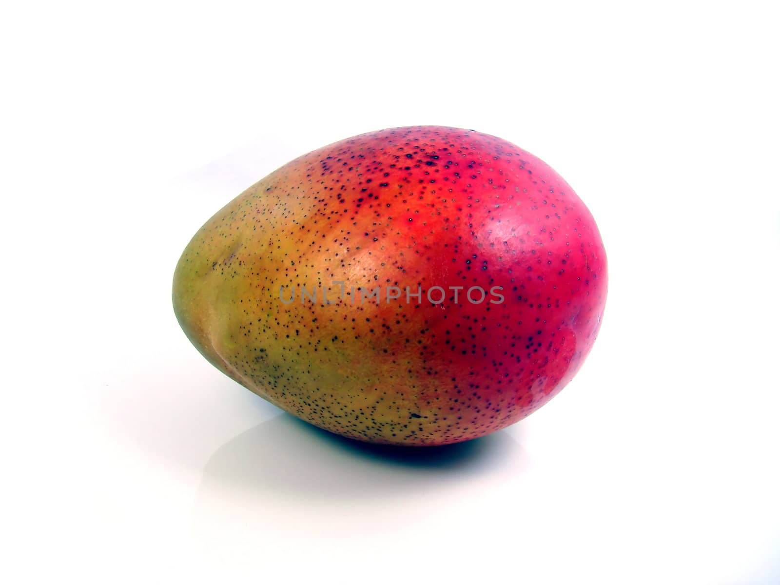 Mango, tropical, tasty, colorful fruit, white background.