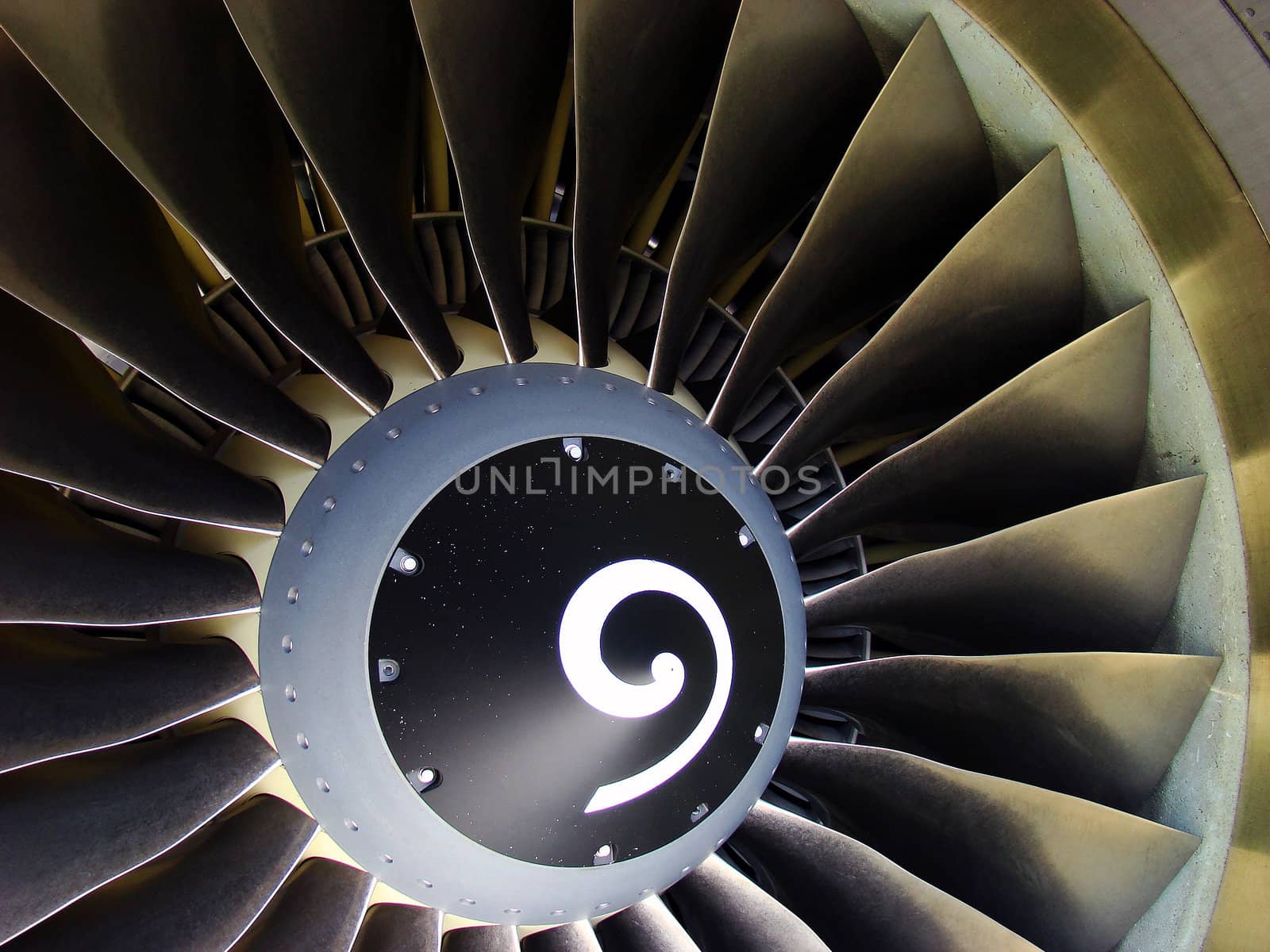 Close-up of a turbofan jet engine (modern airliner)