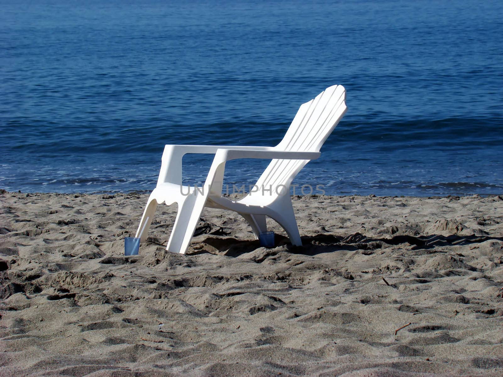 Beach chair, Pacific Ocean. Puerto Vallarta, Mexico.